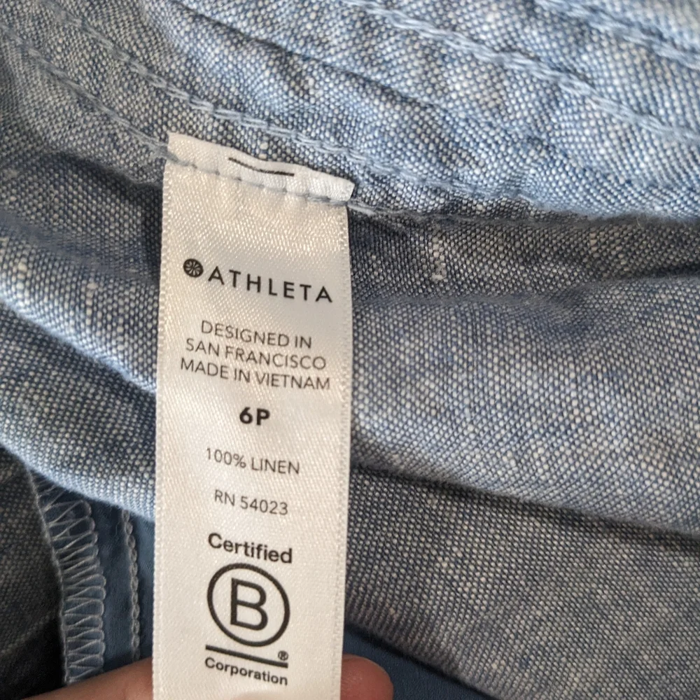 Athleta Cabo Linen Jogger Chambray Blue Size 6P - Picture 10 of 13
